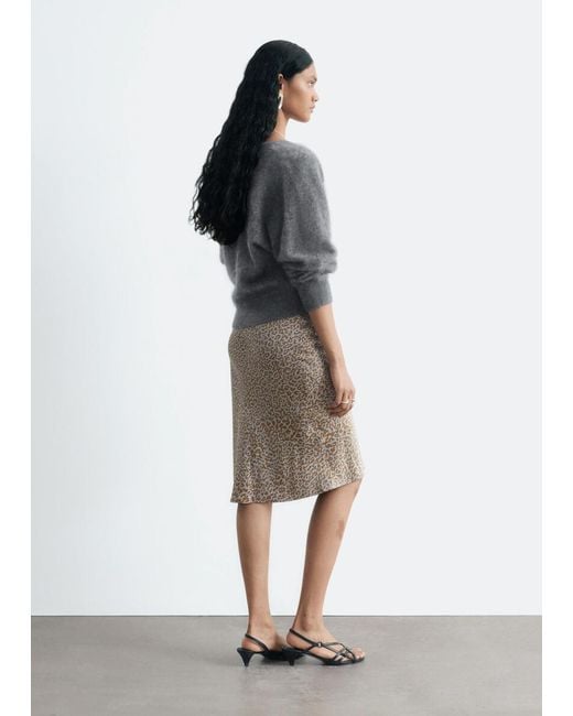 & Other Stories White Leopard Print Satin Skirt