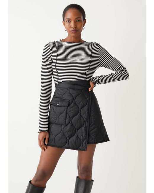 & Other Stories Quilted Mini Skirt in Black - Lyst