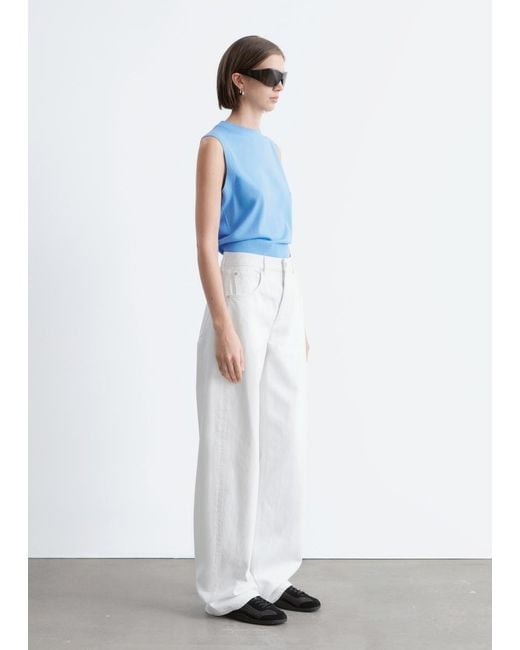 & Other Stories White Barrel-Leg Jeans