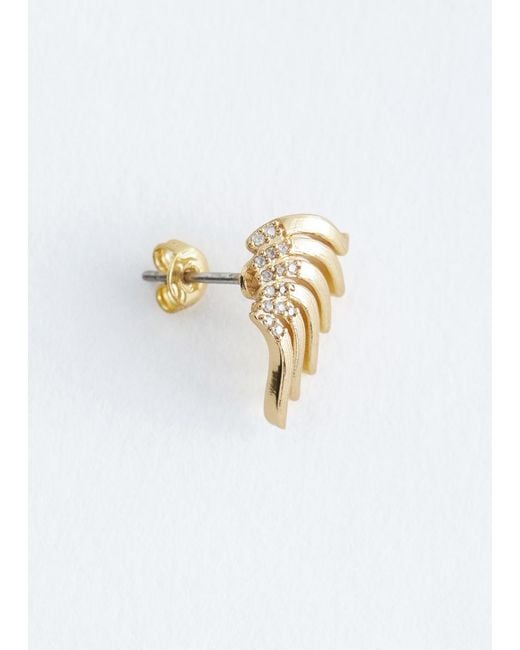 & Other Stories White Multi Wire Crystal Earrings