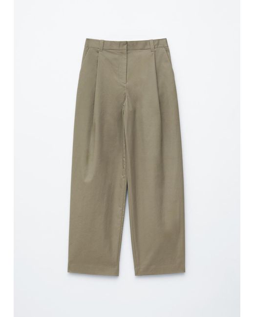 & Other Stories Metallic Pleated Cotton Trousers