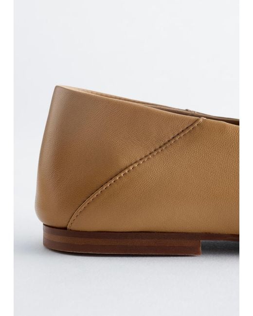 & Other Stories White Leather Loafers