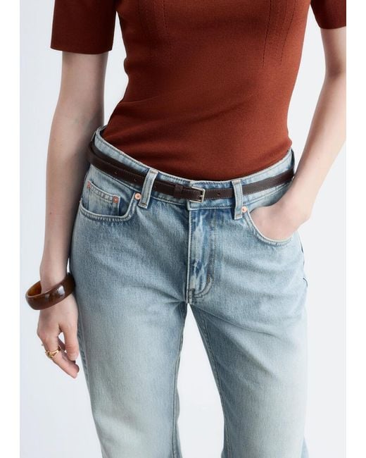 & Other Stories White Mid-Waist Bootcut Jeans