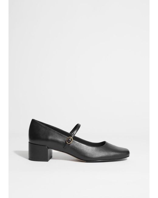 & Other Stories White Mary-Jane Leather Pumps