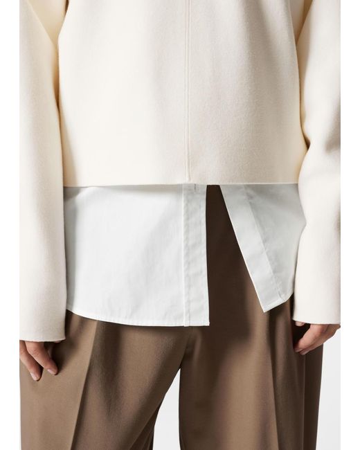 Pull En Maille Double À Col Montant & Other Stories en coloris White