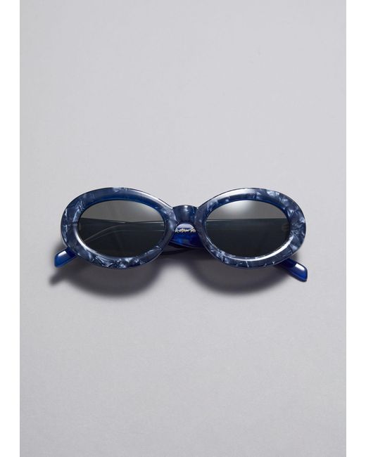 & Other Stories Blue Oval Frame Sunglasses