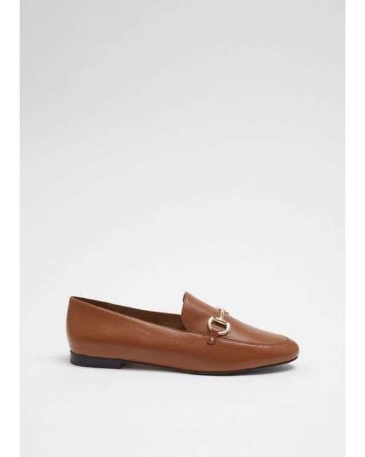 & Other Stories White Equestrian Buckle Loafers