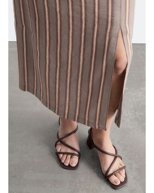 & Other Stories White Midi Skirt