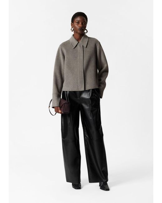 & Other Stories Natural Collared Wool Jacket