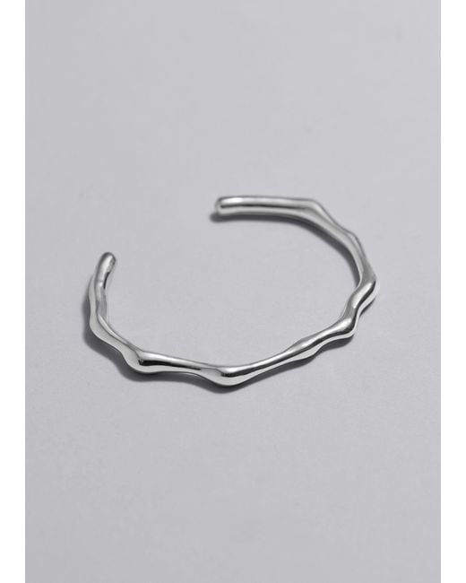 & Other Stories Gray Wave Cuff Bracelet
