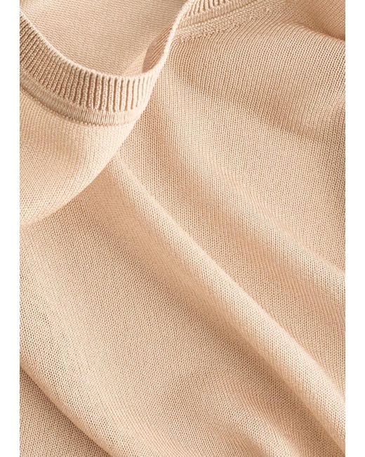 & Other Stories Natural Fine-Knit Sheer Top