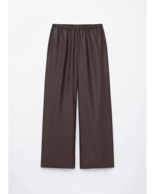 & Other Stories Brown Pull-On Wool Trousers