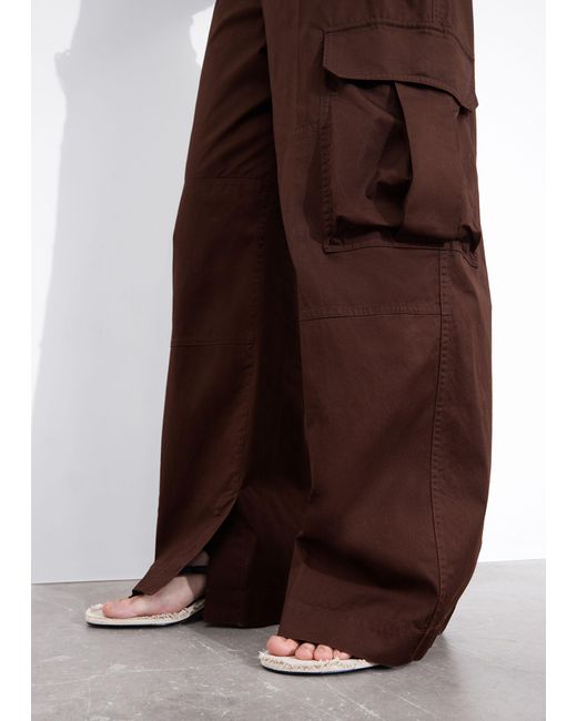 & Other Stories Brown Cargo Trousers