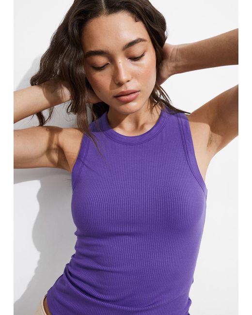 & Other Stories Purple Fitted Tank Top