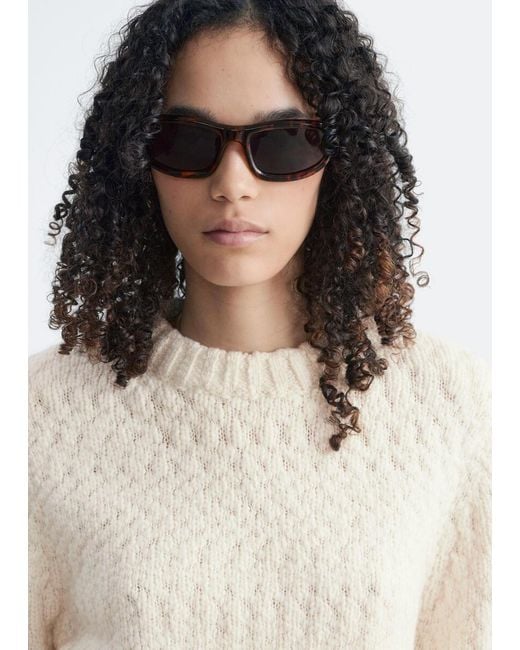 & Other Stories Blue Wool-Cotton Bouclé Jumper
