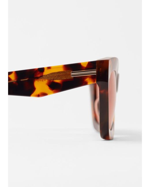 & Other Stories Brown Rectangular-Frame Acetate Sunglasses