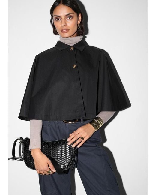 & Other Stories Black Kurzes Cape Im Trench-Stil