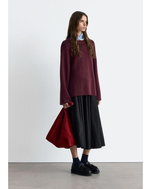 & Other Stories Red Button-Detailed Wool Jumper