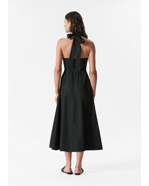 & Other Stories White Halterneck Midi Dress
