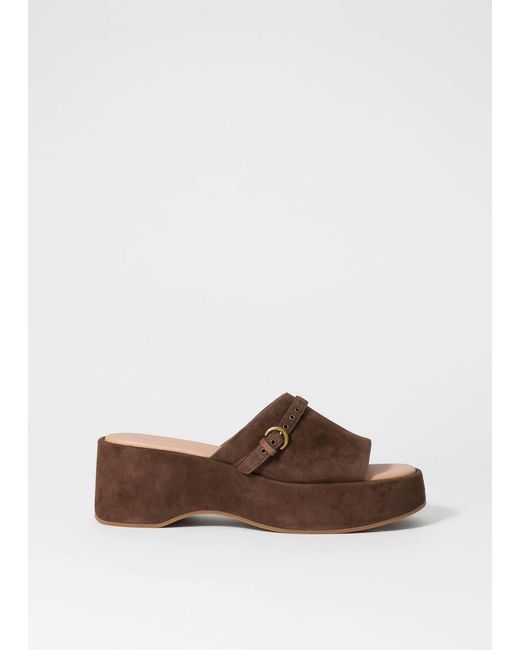 & Other Stories Brown Suede Platform Mules