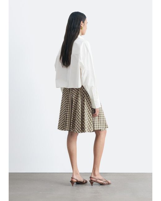 & Other Stories White Cropped Cotton Twill Shirt