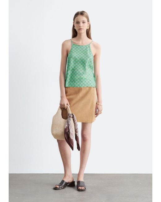 & Other Stories Green Silk Tank Top