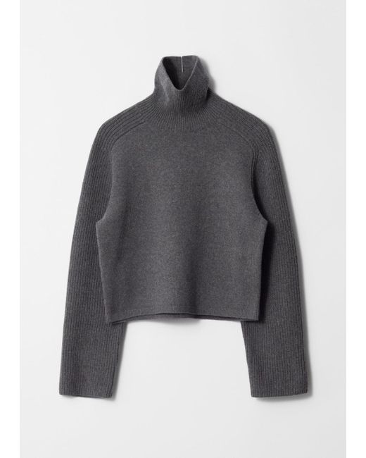 & Other Stories Gray Boxy Turtleneck Jumper