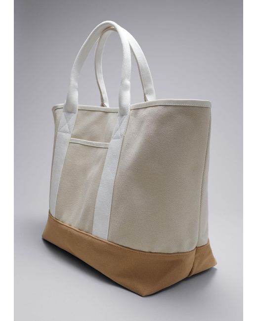 & Other Stories Gray Large Canvas Tote