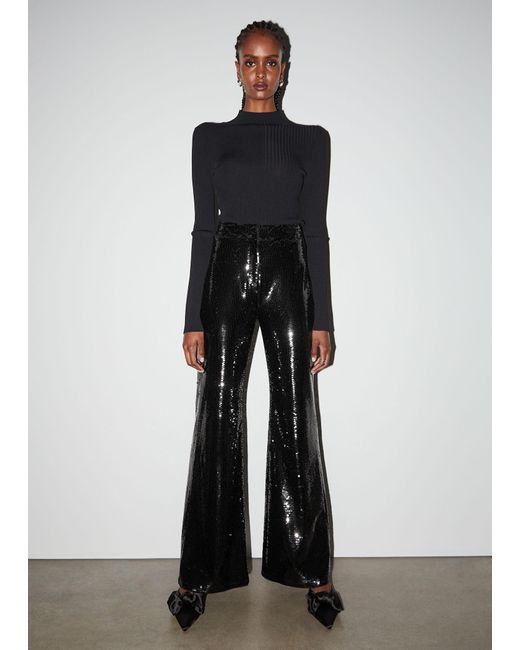 & Other Stories Black Sequin Trousers