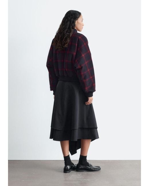 & Other Stories Blue Checked Bomber Jacket