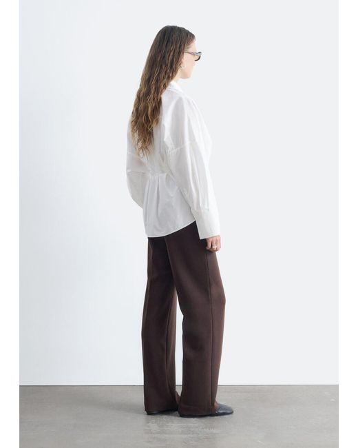 & Other Stories White Tailored Press Crease Trousers