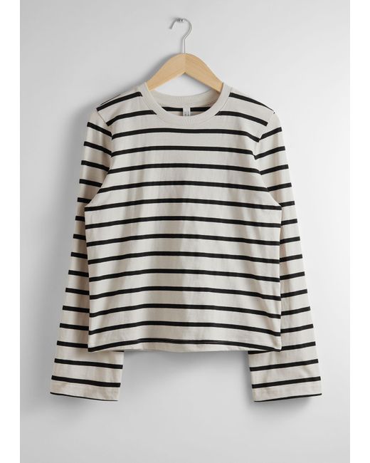 & Other Stories Black Relaxed Jersey Top