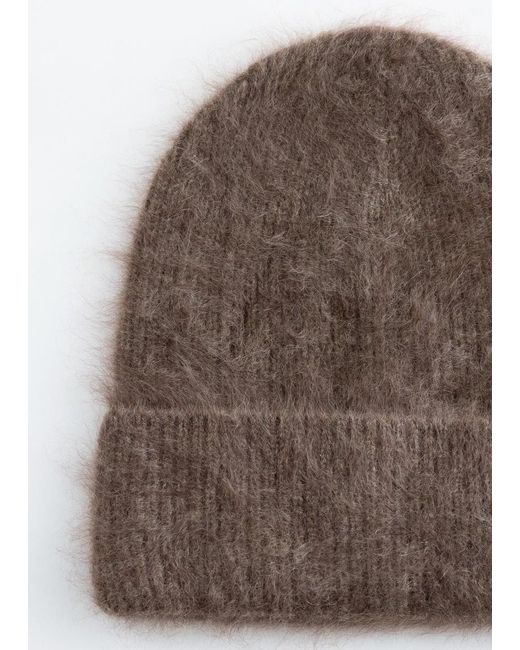 & Other Stories Brown Brushed Cashmere Beanie