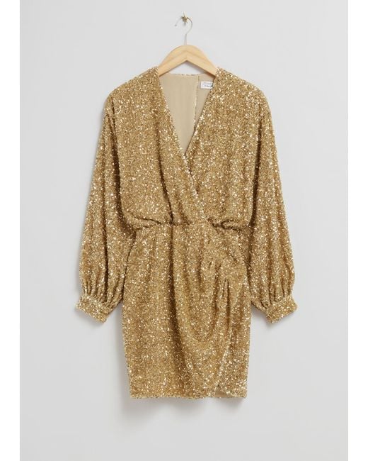 And other stories gold dress sale