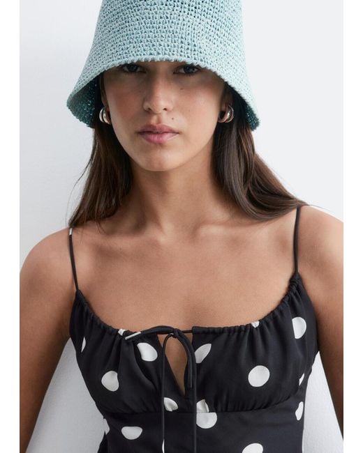 & Other Stories Black Woven Straw Hat