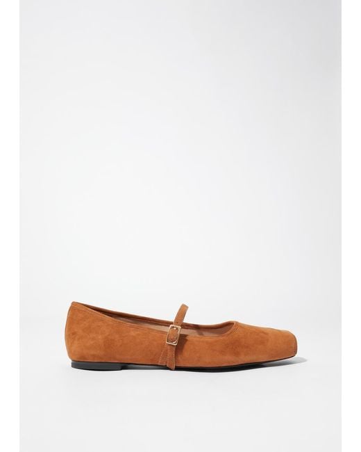 & Other Stories White Square-toe Ballet Flats