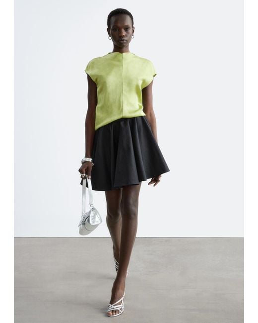 & Other Stories Green Textured Sleeveless Top