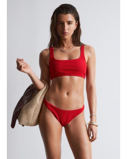 & Other Stories Textured Bikini Top