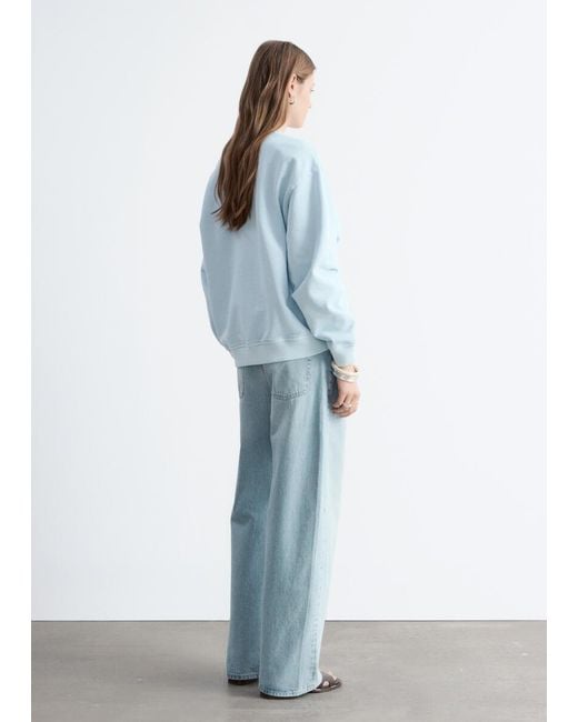 & Other Stories Blue Oversized Cotton-Jersey Sweatshirt