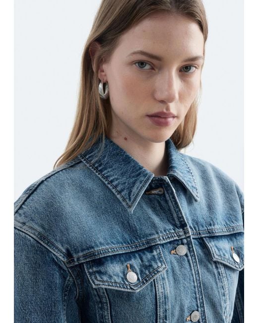 & Other Stories Blue Sculpted Denim Jacket