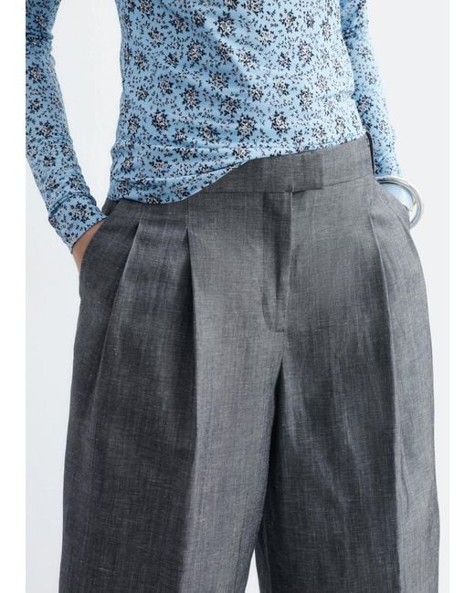 & Other Stories Gray Tailored Bermuda Shorts