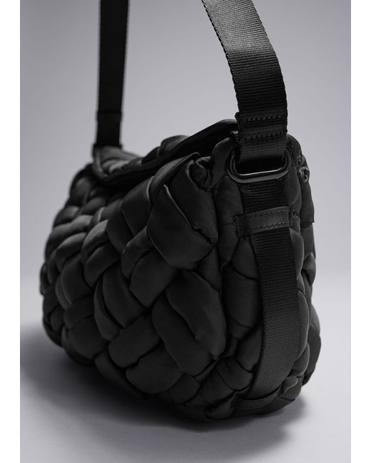 & Other Stories Black Braided Nylon Shoulder Bag