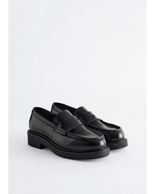 & Other Stories Black Chunky Leather Loafers