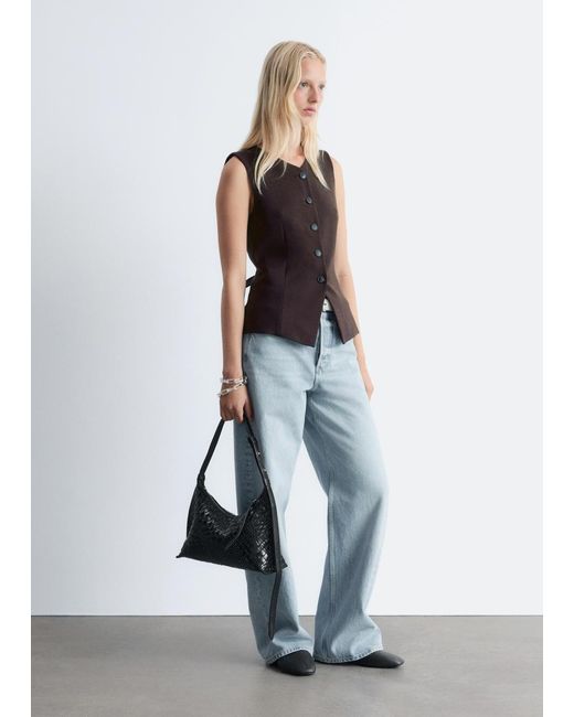 & Other Stories Brown Tailored Vest
