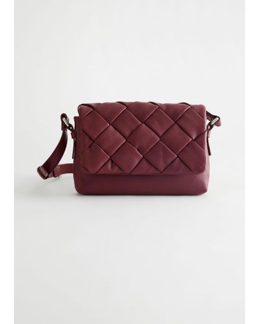 & Other Stories Braided Leather Crossbody Bag in Red Lyst