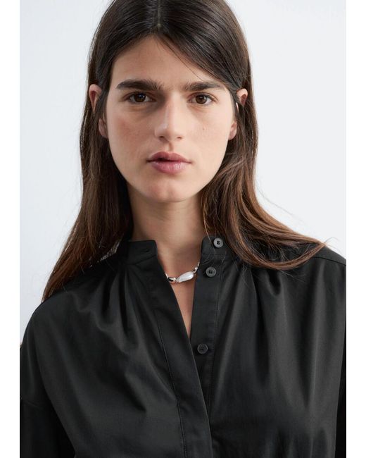 & Other Stories Black Belted Cotton Dress