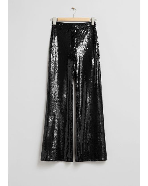 & Other Stories Black Sequin Trousers