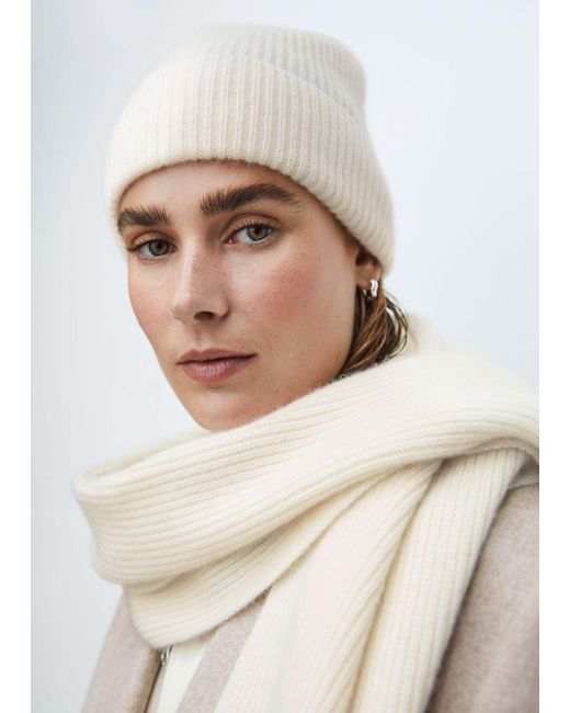 & Other Stories Natural Cashmere Knit Scarf