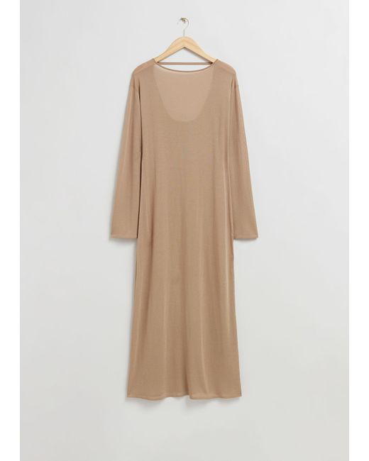 & Other Stories Natural Boat Neck Maxi Dress