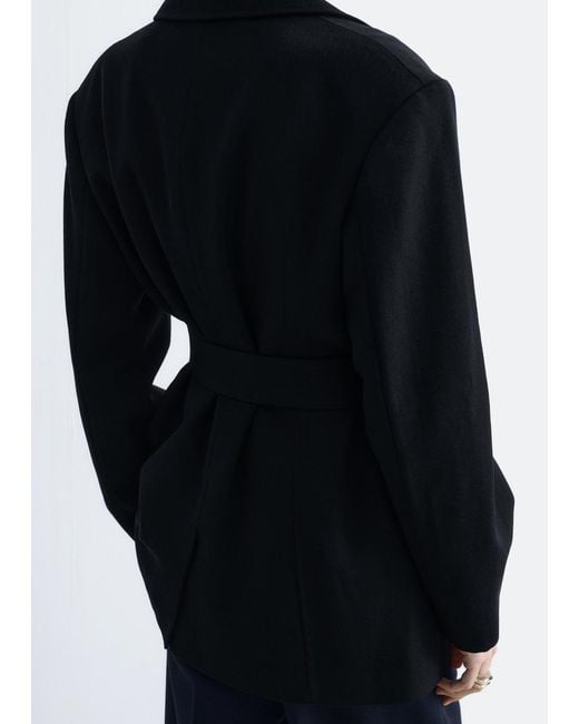 & Other Stories Blue Wool Tie-Belt Blazer